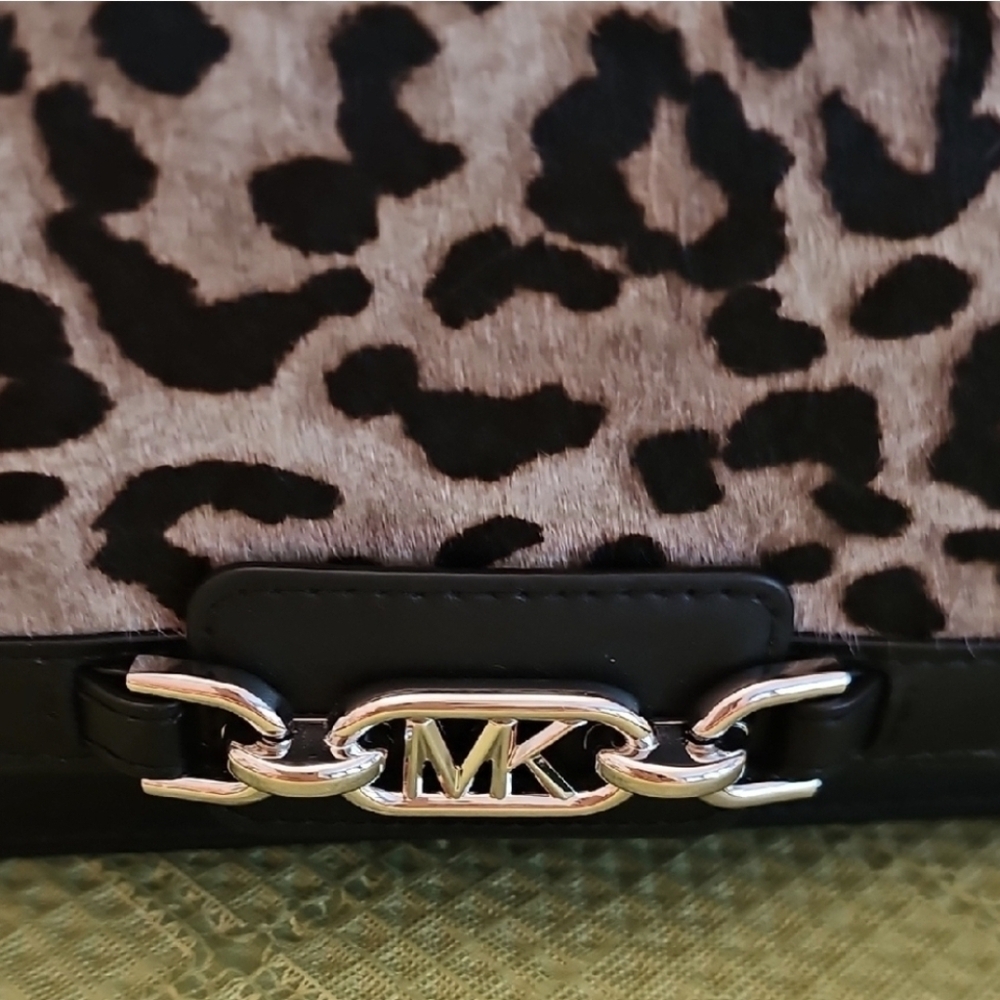 Michael Kors Black and Leopard Print Women's Bag